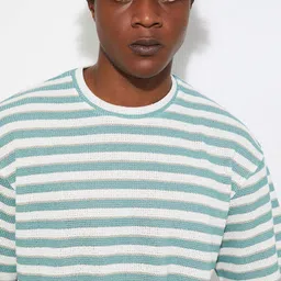 max Men Striped Round Neck Cotton T-shirt image 2