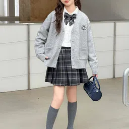 LULU & SKY Girls V-Neck Cardigan with Embroidered Detail-picture-10