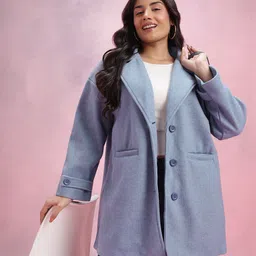 DressBerry Curve Plus Size Notched Lapel Collar Overcoat with Flap Detail at Sleeves-image-54