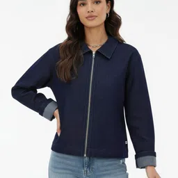 glitchez Spread Collar Denim Jacket-picture-15