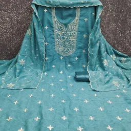 HMP Fashion Embroidered Unstitched Dress Material image 3