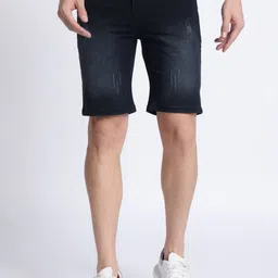 Plounge Men Slim Fit Denim Shorts-image-28