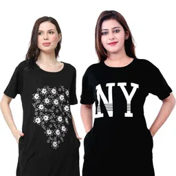 DDASPRATION Women 2 Printed Pockets T-shirt-picture-12