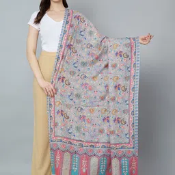 MUFFLY Women Ethnic Motifs Embroidered Shawl-image-12