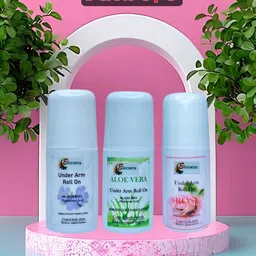 Elecsera Set Of 3 Rose, Lavender & Aloe Vera Long Lasting Underarm Roll On - 50 ml Each-picture-45