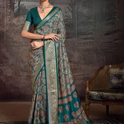 KCPC BANDHANI Geometric Printed Zari Detail Saree-image-15