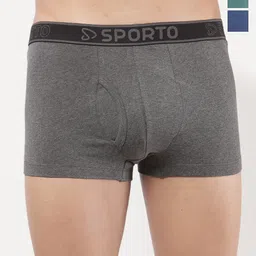 Sporto by Macho Pack Of 3 Combed Cotton Short Trunks-picture-13