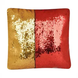 Black gold Gold-Toned & Red Set of 5 Embellished Square Cushion Covers image 3