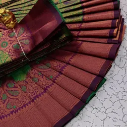 Vastravatika Ethnic Motifs Zari Art Silk Handloom Banarasi Saree-picture-30