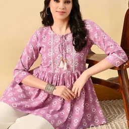 VILONI Print Ethnic Peplum Top image 5