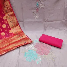 KIMISHA Embroidered Unstitched Dress Material image 3