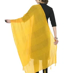 A R SILK DUPATTA HUB Woven Design Leheriya Dupatta with Zari image 2