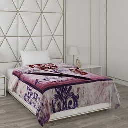 Monte Carlo Beige & Blue Printed 1000 GSM Heavy Winter Single Bed Blanket-picture-16