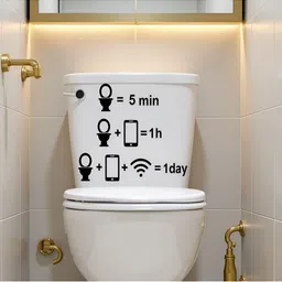 Gopalvilla Black Wifi Mobile Phone Printing Waterproof Toilet Stickers image 2