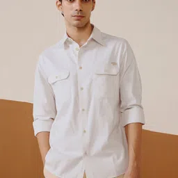 Andamen Men Semi Casual Cotton Lycra Melange Double Pocket Slim Fit Shirt-picture-31