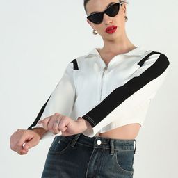 SHOWOFF Edition Women Colourblocked High-Low Short Top-picture-19