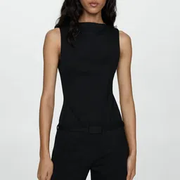 MANGO Basic Jumpsuit with Belt-picture-5