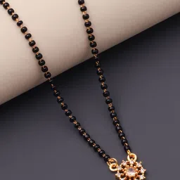 BELWICK Gold-Plated Artificial Stones and Beads Mangalsutra image 4