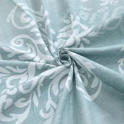 Aura Green & White Ethnic Motifs Printed 300 TC Single Bedsheet Set- 2.25 m X 1.50 m image 4