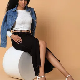 SHOWOFFFF Denim Maxi Straight Skirts-picture-36