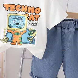 Googo Gaaga Boys Printed Round Neck Pure Cotton T-Shirt With Shorts image 3