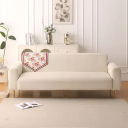 HOKIPO Florentina Series Autumn Cream-Coloured Printed Holland Velvet Backrest Cover Mat-picture-10