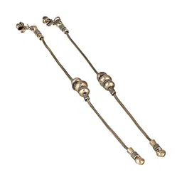 Saraf RS Jewellery Payal Pack Of 2 Rhodium-Plated Artificial Beads Beaded Anklets image 2