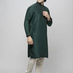 MAAHI FABS Men Yoke Design Regular Sequinned Kurta with Churidar image 3