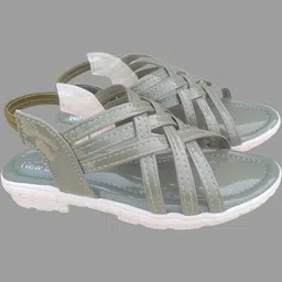 NEW LATEST Girls Grey And White Sole Gladiators Lace-Ups Round Toe Casual Sling Back Flats-picture-13