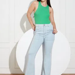 Miss Chase Women Bootcut High-Rise Clean Look Stretchable Jeans image 2