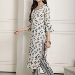 Roly Poly Jaipuri Printed Straight Kurta Round Neck With Pant Co-Ords image 2