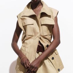 Mango Twill Weave Spread Collar Single-Breasted Overcoat with Utility Pockets-picture-35