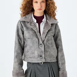 Koton Women Checked Longline Tailored Jacket-picture-30
