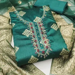 Maroosh Geometric Woven Design Beads & Stones Unstitched Dress Material-image-44