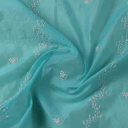 Meena Bazaar Embroidered Art Silk Unstitched Dress Material image 3