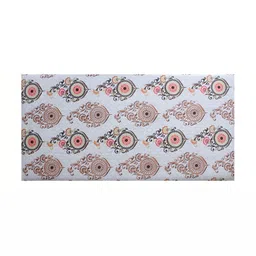 Shadowkart White & Brown Printed Wooden Pouffe Ottoman image 4