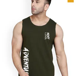 SLOWLORIS Pack Of 2 Printed Gym Innerwear Vests SL26 COMBO (LOUD MUSTARD) (ADV OLIVE) image 1