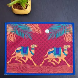 Indisca Designs 6-Pcs Blue & White Printed Table Placemats image 4