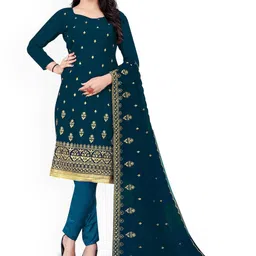 HERE&NOW Embroidered Silk Georgette Unstitched Dress Material-picture-18