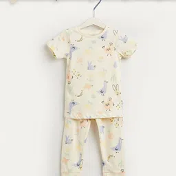Juniors by Babyshop Girls Bird Printed Pure Cotton T-shirt With Pyjamas-picture-28