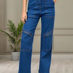 R.Code by The Roadster Life Co. Women Flared High-Rise Stretchable Cotton Jeans-image-61