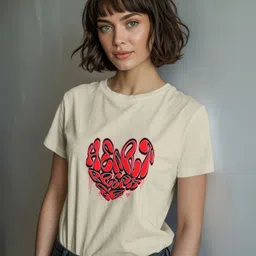 GRACE & JACK Women Typography Printed Round Neck T-shirt-image-93