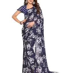 Moda Rapido Women Floral Printed Poly Georgette Saree-picture-29