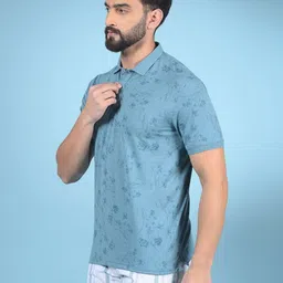 Crimsoune Club Men Printed Polo Collar Pockets Slim Fit T-shirt image 3