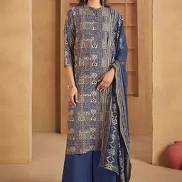 Anouk Women Geometric Printed Kurta with Palazzo & Dupatta-image-37