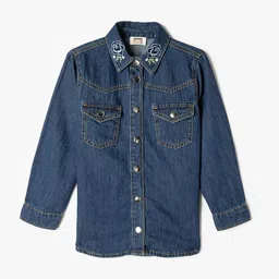 Koton Girls Washed Denim Jacket-image-40
