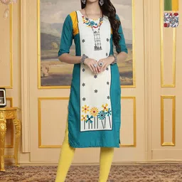 HERE&NOW Women Pack Of 3 Printed Round Neck Kurtas image 1