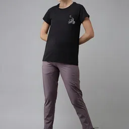 DressBerry Women Black Polyester Printed Tshirts image 2