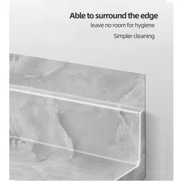 SARVARI Grey & White Marble Printed Self Adhesive Kitchen Sticker image 5