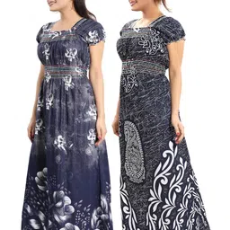 Inner Beats Pack Of 2 Cotton Blend Nightdress-picture-38